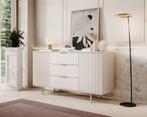 Meubella Dressoir Nicola beige goud 150 cm, Nieuw, 150 tot 200 cm, 25 tot 50 cm, Verzenden