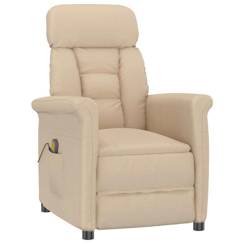 vidaXL Massagestoel in Crème Microfibre, Huis en Inrichting, Stoelen, Nieuw, Verzenden