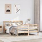 vidaXL Bedframe met hoofdbord massief grenenhout 120x190 cm, Verzenden, Nieuw