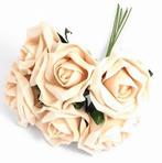 Foamroos Champion Champagne 7 cm bundel 6 stuks, Nieuw