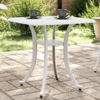 vidaXL Table de jardin blanc 53x53x53 cm aluminium coulé, Verzenden