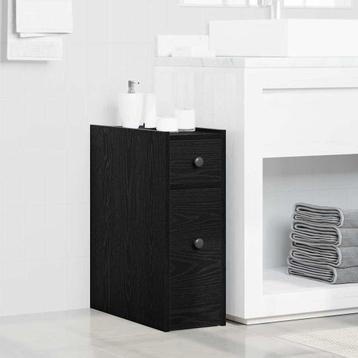 vidaXL Smalle Badkamerkast Zwart eiken 80 x 18 x 60 cm, Verzenden