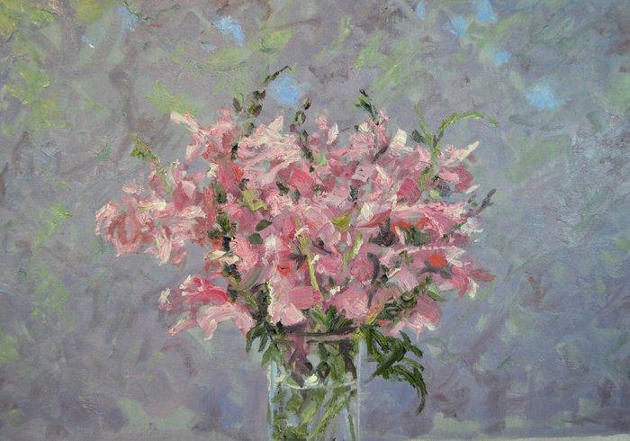 Chris van Dijk (1952) Impressionist -  Fete des Mères, Antiek en Kunst, Kunst | Schilderijen | Klassiek