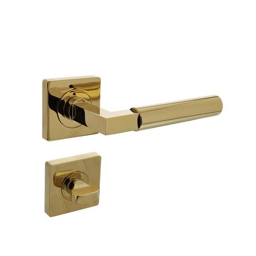 Intersteel Deurklink Bau-Stil vierkant met WC slot PVD me..., Doe-het-zelf en Bouw, Hang- en Sluitwerk, Klink of Kruk, Nieuw, Koper of Messing
