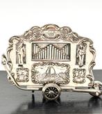 No reserve-Grote handgemaakte zilveren miniatuur Draaiorgel