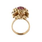 Statement ring - 18 karaat Roségoud Robijn