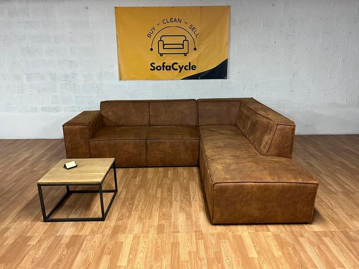 SofaCycle - cognac hoekzetel – tijdloos design en topcomfort, Huis en Inrichting, Zetels | Complete zithoeken, Nieuw, Ophalen of Verzenden