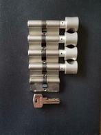 5 indentieke cilindersloten 4 met knop + 1 zonder knop skg**, Verzenden, Nieuw, Koper of Messing