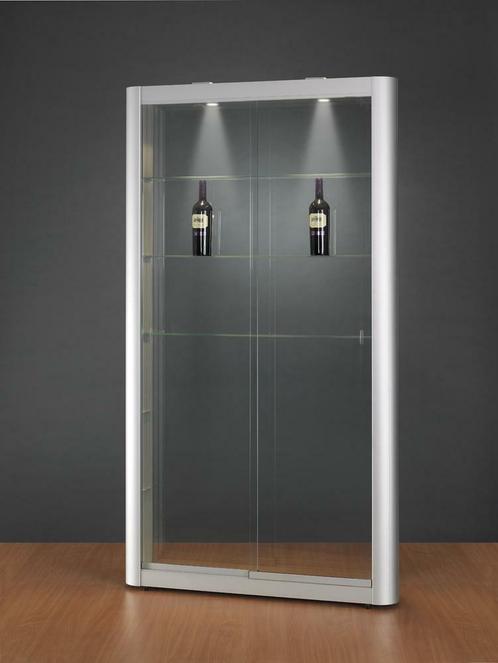*TIP*  Luxe vitrinekast aluminium 110,6 cm met brede randen, Zakelijke goederen, Kantoor en Winkelinrichting | Winkel en Inventaris