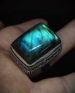 Prachtige Labradoriet 925 zilveren ring Gratis verzending -