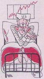 Man in bed met verhoging (lijst optie, Lithos), Verzenden