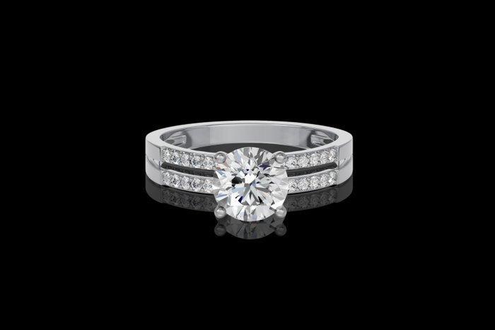 Ring - 14 karaat Witgoud - 2.32ct. tw. Diamant (Lab-grown) -, Handtassen en Accessoires, Ringen