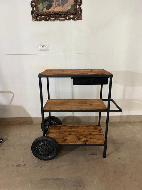 Trolley - Staal, Verguld hout, Antiek en Kunst, Curiosa en Brocante