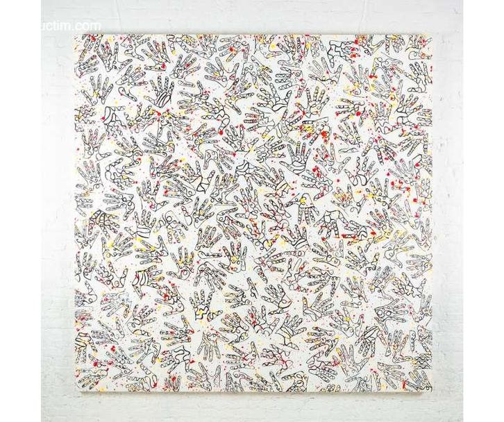 Delphine Boël THE FUTURE FRIGHTENS ME Schilderij.., Antiek en Kunst, Kunst | Overige Kunst, Ophalen