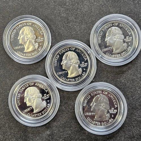 États-Unis. 5x 1/4 Dollar diverse jaren (Sans Prix de, Postzegels en Munten, Munten | Europa | Niet-Euromunten