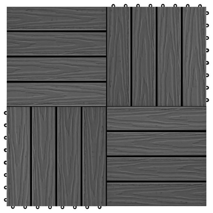 vidaXL Terrastegels diep reliëf 30x30 cm 1 m² HKC zwart 11, Doe-het-zelf en Bouw, Vloerdelen en Plavuizen, Nieuw, Verzenden