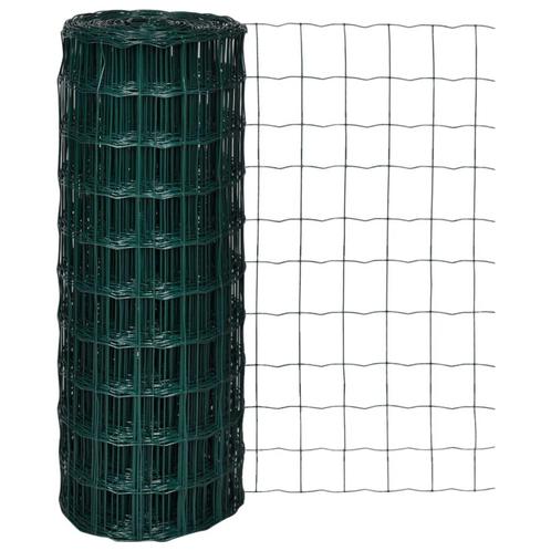 vidaXL Euro hek 10x1,0 m staal groen, Tuin en Terras, Tuinhekken en Hekwerk, Nieuw, Verzenden