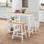 vidaXL 3-delige Barset MDF wit, Verzenden, Nieuw