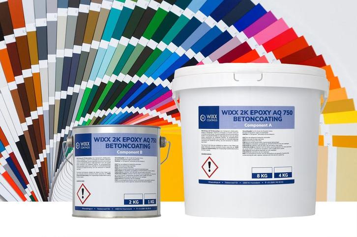 Wixx 2K Epoxy AQ 750 Betoncoating Mengkleur, Doe-het-zelf en Bouw, Verf, Beits en Lak, Nieuw, Verzenden