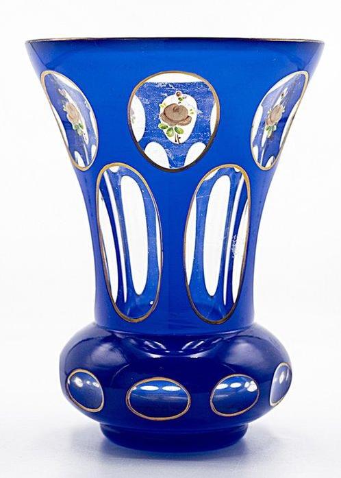 Haida Art Nouveau Cobalt Glass Vase 1910 - Vase - Verre, Antiek en Kunst, Antiek | Glaswerk en Kristal