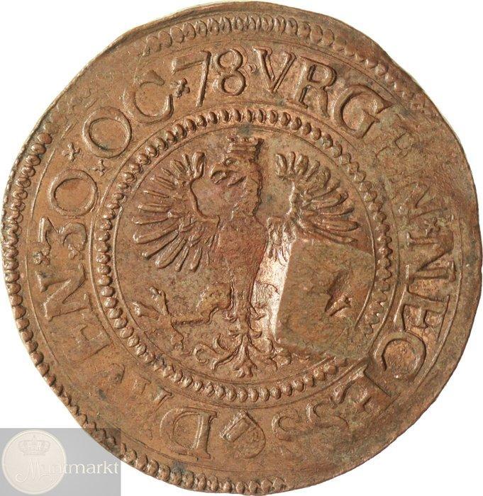 Nederland - Overijssel. Noodgeld van 4 Stuivers 1578 met, Postzegels en Munten, Munten | Nederland