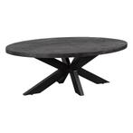 Salontafel Mangohout Ovaal Oscar Zwart 130x70, 100 tot 150 cm, Verzenden, Nieuw, 50 tot 100 cm