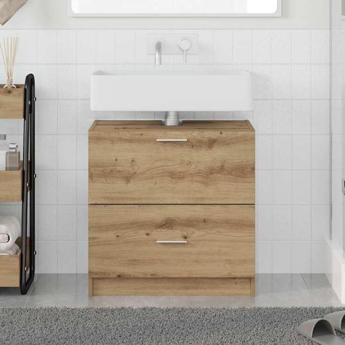 vidaXL Wastafelkast Artisan Eiken 59 x 37 x 59 cm Bewerkt, Huis en Inrichting, Tafels | Kaptafels, Nieuw, Verzenden