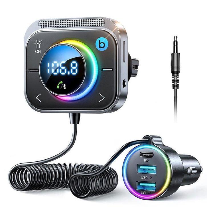 DrPhone BC21 Bluetooth 5.3 FM-Transmitter Autolader -, Télécoms, Chargeurs de voiture, Envoi