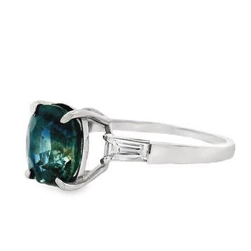 Ring Platina - 3.25ct. tw. Saffier - Diamant - Geen warmte