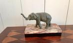 Beeld, Olifant - 9.8 cm - Brons, Marmer, Antiek en Kunst