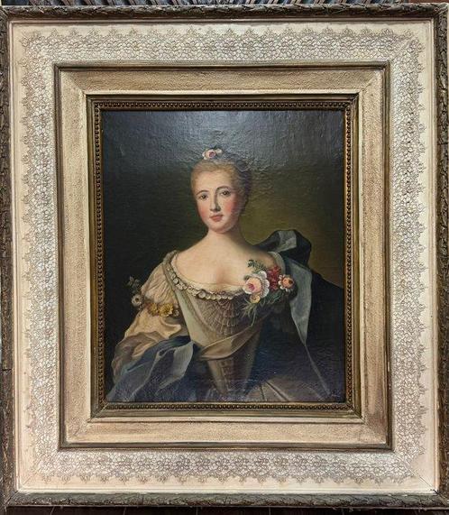 Italiaanse school (XX) - Ritratto di nobildonna da jean marc, Antiek en Kunst, Kunst | Schilderijen | Klassiek