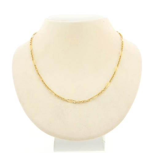 Gouden fantasie schakel ketting | 42 cm (schakelketting), Handtassen en Accessoires, Kettingen, Overige kleuren, Gebruikt, Goud