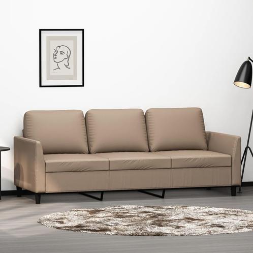 vidaXL Driezitsbank 180 cm kunstleer cappuccinokleurig, Huis en Inrichting, Zetels | Zetels, Nieuw, Verzenden