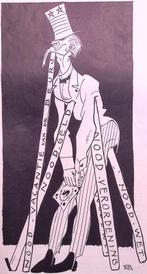 Spotprent over ingrepen van de overheid tijdens recessie, Antiek en Kunst, Verzenden