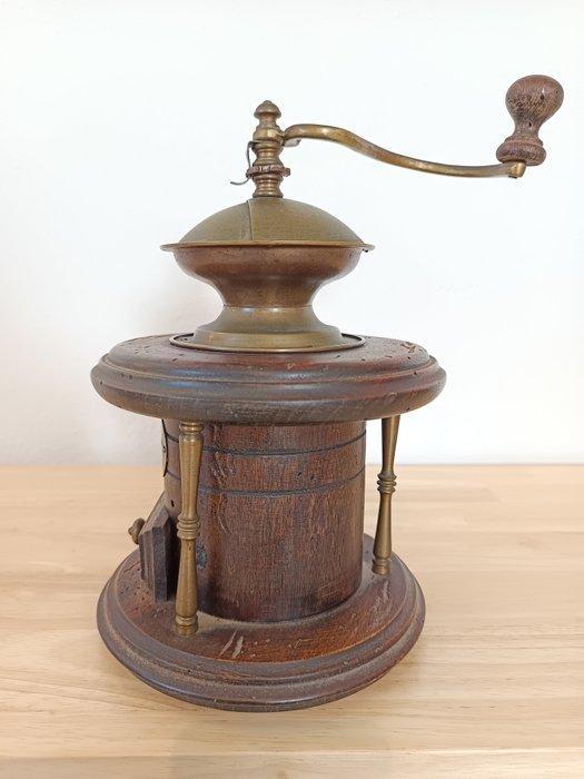 Koffiemolen - Hout, Metaal, Messing - ITALY, Antiek en Kunst, Antiek | Keukengerei