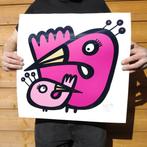 Kev Munday - Two Flamingos - Textured Giclee Print - No