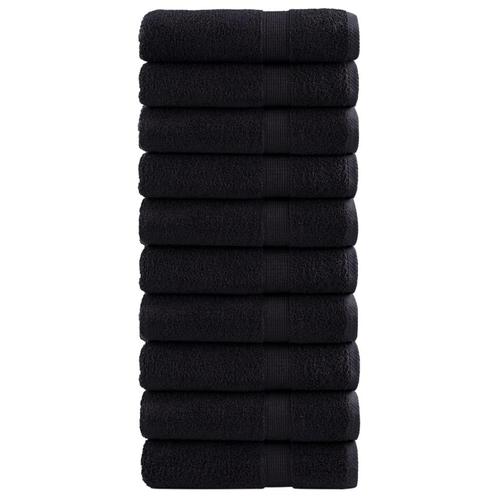vidaXL Badhanddoeken SOLUND 10 st 600 g/m² 70x140 cm zwart, Huis en Inrichting, Badkamer | Badtextiel en Accessoires, Nieuw, Verzenden