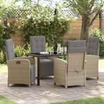 vidaXL Tuin Eettafel Set 5 pcs Beige poly rattan, Tuin en Terras, Verzenden, Nieuw