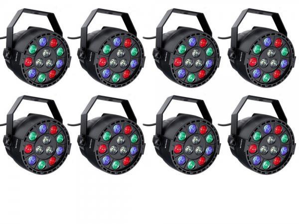 Ibiza Light 8x 12W RGBW LED PAR Spots 3-in-1 Wash Effect DMX, Muziek en Instrumenten, Licht en Laser