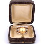 Cocktailring - 18 karaat Geel goud - 2.00ct. tw. Parel -