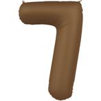 7 Jaar Cijfer Ballon Bruin Mat 86cm, Hobby en Vrije tijd, Feestartikelen, Verzenden, Nieuw
