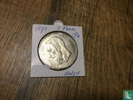 België 5 francs 1873 (positie A - lange PROTEGE), Postzegels en Munten, Munten | België, Losse munt, Goud, Zilver, Verzenden