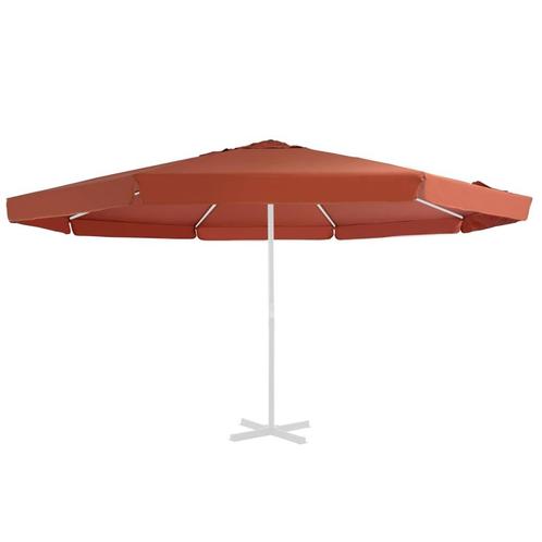 vidaXL Vervangingsdoek voor parasol 500 cm terracottakleurig, Jardin & Terrasse, Parasols, Envoi