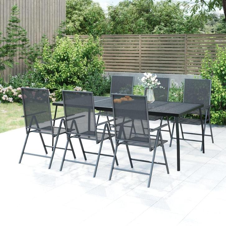 vidaXL Tuintafel 200x100x72 cm staalgaas antracietkleurig, Tuin en Terras, Tuintafels, Nieuw, Verzenden