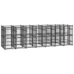 vidaXL Hondenkennel 12,9 m² staal, Dieren en Toebehoren, Verzenden, Nieuw