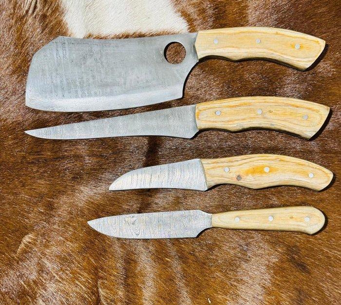 Keukenmes - Keukenmessenset (0154) - Lemmet van gevouwen, Antiek en Kunst, Antiek | Keukengerei