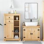 vidaXL 2-delige Badkamermeubelset Corona massief grenenhout, Huis en Inrichting, Badkamer | Badkamermeubels, Verzenden, Nieuw