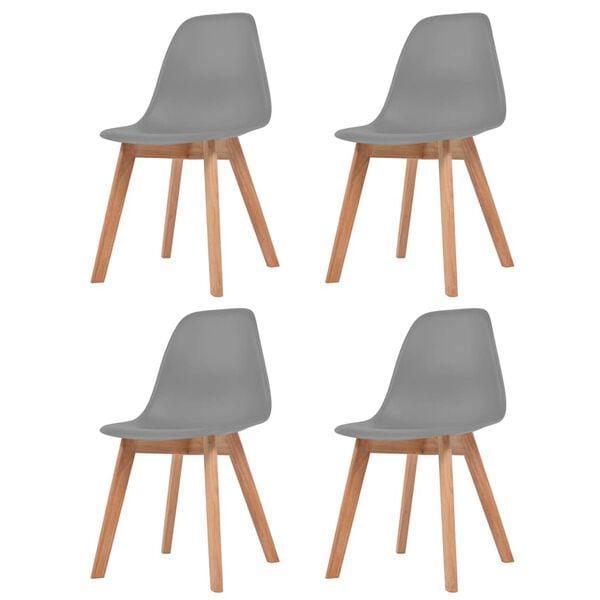 4 Grijze Eetkamerstoelen | Keuken upgrade | Retour deal, Huis en Inrichting, Stoelen, Grijs, Vier, Nieuw, Verzenden
