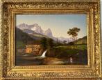 Continental School (XIX) - Alpine landscape with water mill,