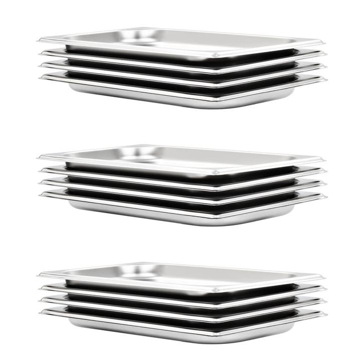 vidaXL Gastronormbakken 12 st GN 1/3 20 mm roestvrij staal, Antiek en Kunst, Antiek | Keukengerei, Verzenden